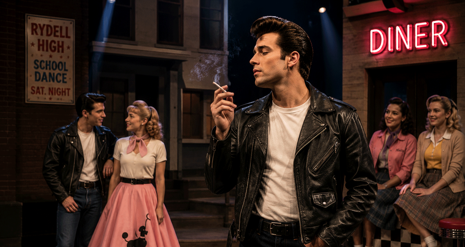 AI-generated illustration of a 1950s-inspired theatre production.
